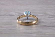 Load image into Gallery viewer, One carat Swiss Blue Topaz set Gold Ring