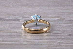 One carat Swiss Blue Topaz set Gold Ring