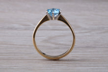 Load image into Gallery viewer, One carat Swiss Blue Topaz set Gold Ring