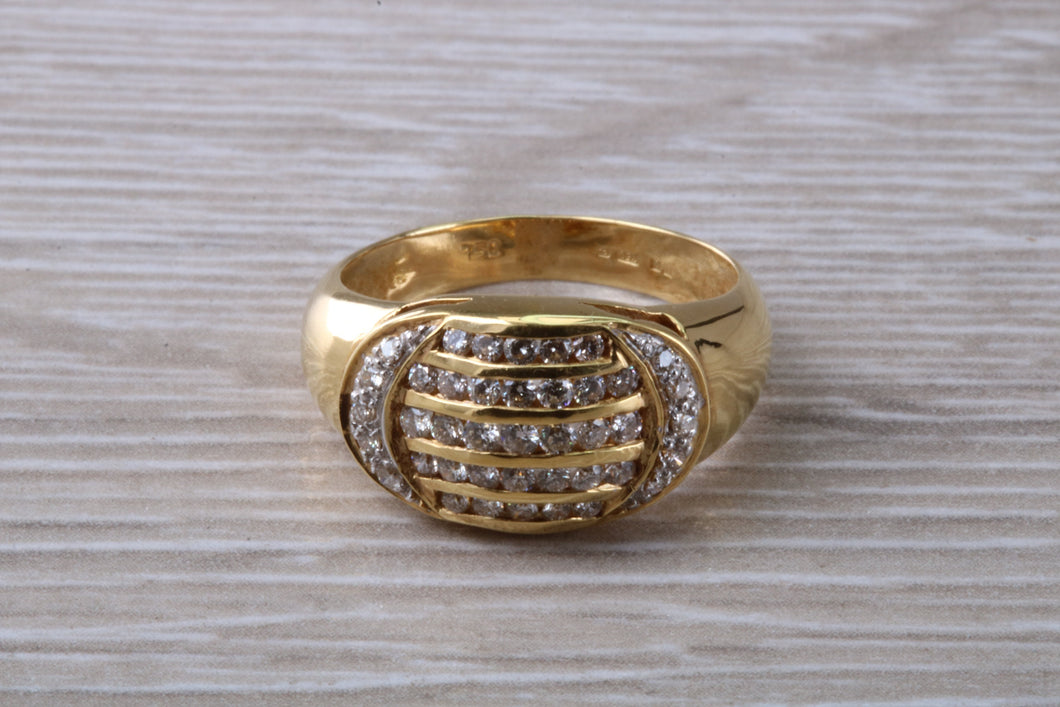 Beautiful 5 row Diamond set 18ct Yellow Gold Ring