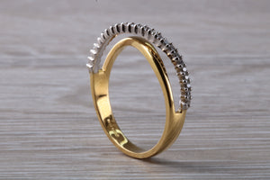 Crossover Diamond set Two Tone 18ct Gold Ring
