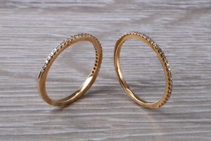 Matching set of Two 18ct Rose Gold Diamond set Bands