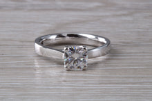 Load image into Gallery viewer, One carat Forever One cushion cut Moissanite Diamond set Platinum Solitaire