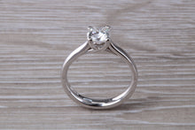 Load image into Gallery viewer, One carat Forever One cushion cut Moissanite Diamond set Platinum Solitaire