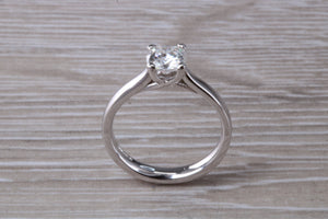 One carat Forever One cushion cut Moissanite Diamond set Platinum Solitaire