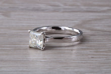 Load image into Gallery viewer, 1.25 carat Princess cut Moissanite Diamond Solitaire