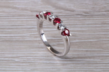 Load image into Gallery viewer, Ruby and Diamond 7 Stone 18ct White Gold Ring