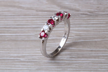 Load image into Gallery viewer, Ruby and Diamond 7 Stone 18ct White Gold Ring