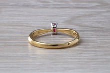 Load image into Gallery viewer, Petite and Simple Ruby set 18ct Gold Solitaire