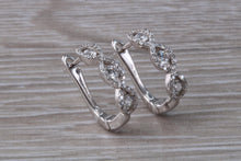 Load image into Gallery viewer, Dressy Diamond set 18ct White Gold Half Hoop Earrings