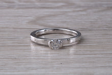 Load image into Gallery viewer, Half Bezel Diamond set 18ct White Gold Solitaire