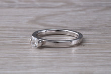 Load image into Gallery viewer, Half Bezel Diamond set 18ct White Gold Solitaire