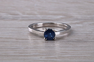 Half carat Beautiful Royal Blue Sapphire set 18ct White Gold Ring