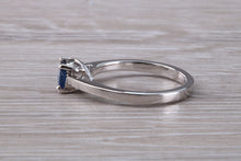 Load image into Gallery viewer, Half carat Beautiful Royal Blue Sapphire set 18ct White Gold Ring