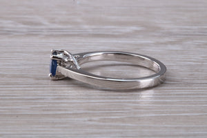 Half carat Beautiful Royal Blue Sapphire set 18ct White Gold Ring