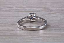 Load image into Gallery viewer, Half carat Beautiful Royal Blue Sapphire set 18ct White Gold Ring