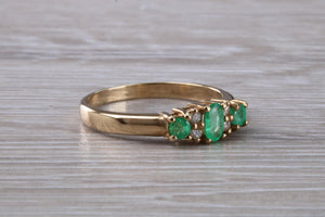 Emerald and Diamond set Yellow Gold Ring