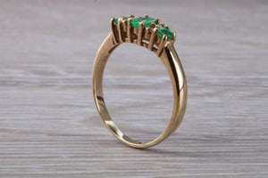 Emerald and Diamond set Yellow Gold Ring