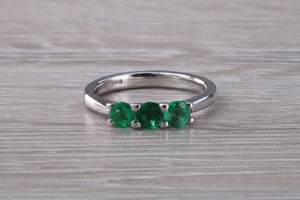 Emerald Trilogy set Platinum Ring