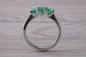 Emerald Trilogy set Platinum Ring