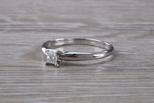 Load image into Gallery viewer, Dainty and Minimalist Princess cut diamond Set 18ct White Gold Solitaire