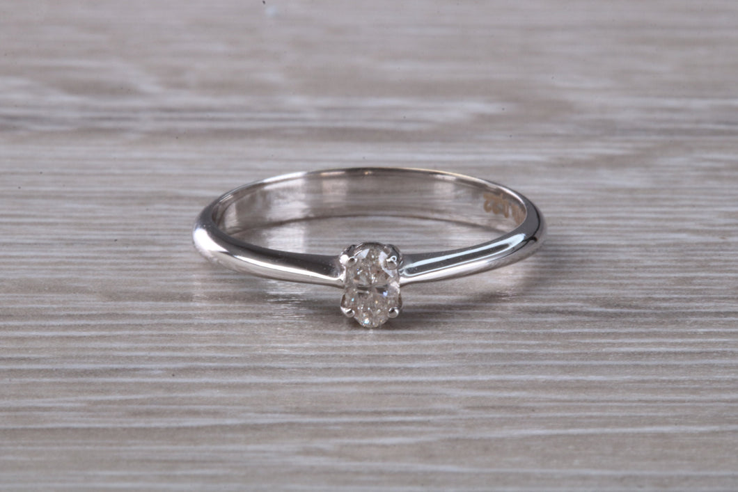 Dainty and Petite Oval cut Diamond set Solitaire