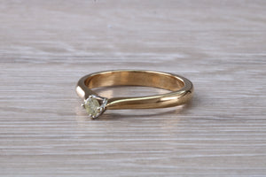 Dainty Diamond set Yellow Gold Solitaire