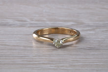 Load image into Gallery viewer, Dainty Diamond set Yellow Gold Solitaire