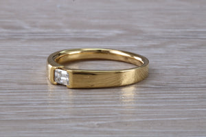 Emerald cut Diamond set 18ct Yellow Gold Ring