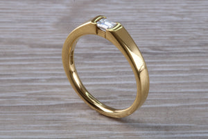 Emerald cut Diamond set 18ct Yellow Gold Ring
