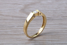 Load image into Gallery viewer, Princess and Round cut Diamond set 18ct Yellow Gold Ring