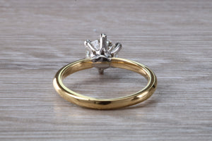 One Carat Certified Diamond set Gold and Platinum Solitaire