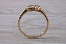 Load image into Gallery viewer, Multi gemstone set ring, 9ct yellow gold and set with bluse sapphire, green sapphire and yellow sapphireand diamonds