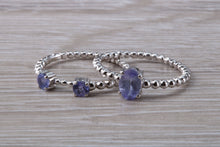 Load image into Gallery viewer, Set of Two Tanzanite Stack Rings in 9ct white gold