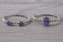 Load image into Gallery viewer, Set of Two Tanzanite Stack Rings in 9ct white gold