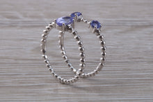 Load image into Gallery viewer, Set of Two Tanzanite Stack Rings in 9ct white gold