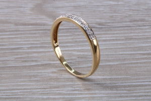 9ct Yellow Gold C Z set Simple and Dainty Eternity Ring