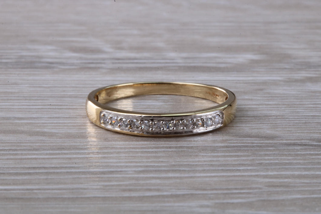 9ct Yellow Gold C Z set Simple and Dainty Eternity Ring