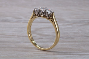 Traditional Half carat Diamond Trilogy set Two Tone Gold Ring