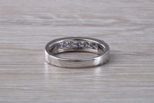 Load image into Gallery viewer, Blue Sapphire and Diamond set 18ct White Gold Eternity Ring