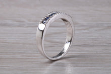 Load image into Gallery viewer, Blue Sapphire and Diamond set 18ct White Gold Eternity Ring
