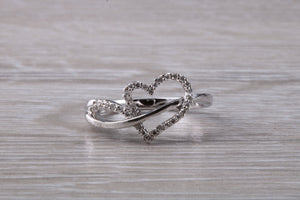 Love Heart Diamond set 18ct White Gold Ring