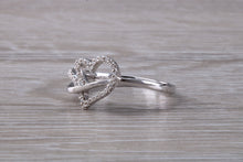 Load image into Gallery viewer, Love Heart Diamond set 18ct White Gold Ring