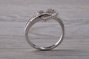 Love Heart Diamond set 18ct White Gold Ring