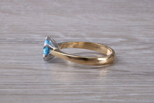 Load image into Gallery viewer, One carat Swiss Blue Topaz set Gold Ring