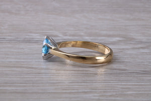 One carat Swiss Blue Topaz set Gold Ring