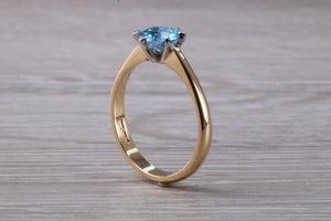 One carat Swiss Blue Topaz set Gold Ring