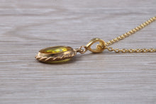 Load image into Gallery viewer, Over 2 carat Oval cut Yellow Sapphire set Gold Necklace