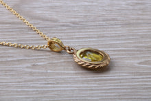Load image into Gallery viewer, Over 2 carat Oval cut Yellow Sapphire set Gold Necklace