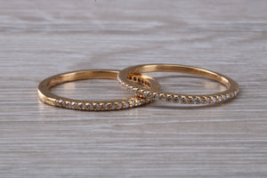 Matching set of Two 18ct Rose Gold Diamond set Bands